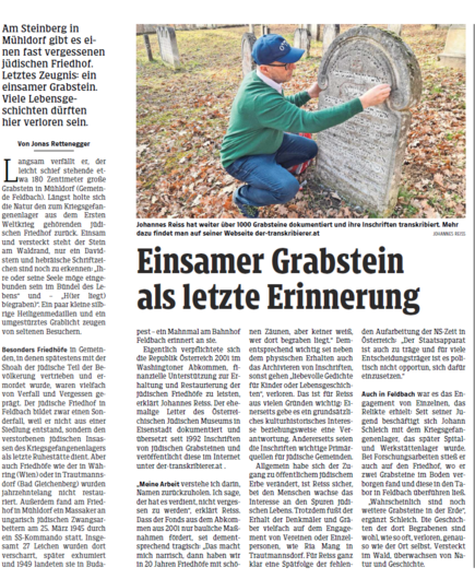 Kleine Zeitung, 19. April 2024, Redakteur: Jonas Rettenegger