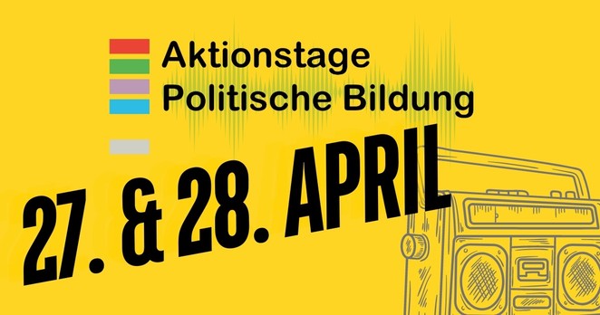 Tag 5 und 6 der Aktionstage Politische Bildung 2024: Verlosung von Wahlsäulen und Radio-Sendung zum Thema “Baustelle-Bildung”.